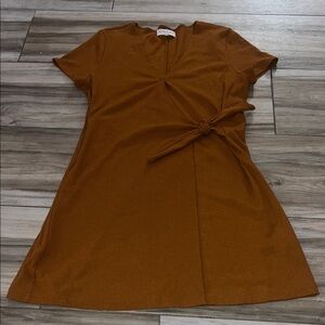 Madewell Texture & Thread Women's Tan Brown wrap  Dress size large